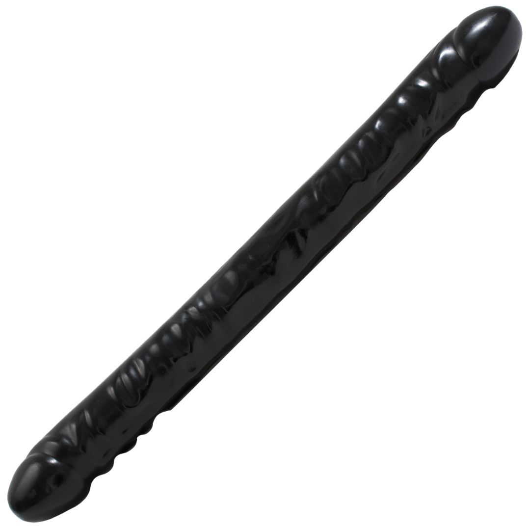 Doc Johnson Veined Double Header - Dubbeldildo - 45 cm - Svart