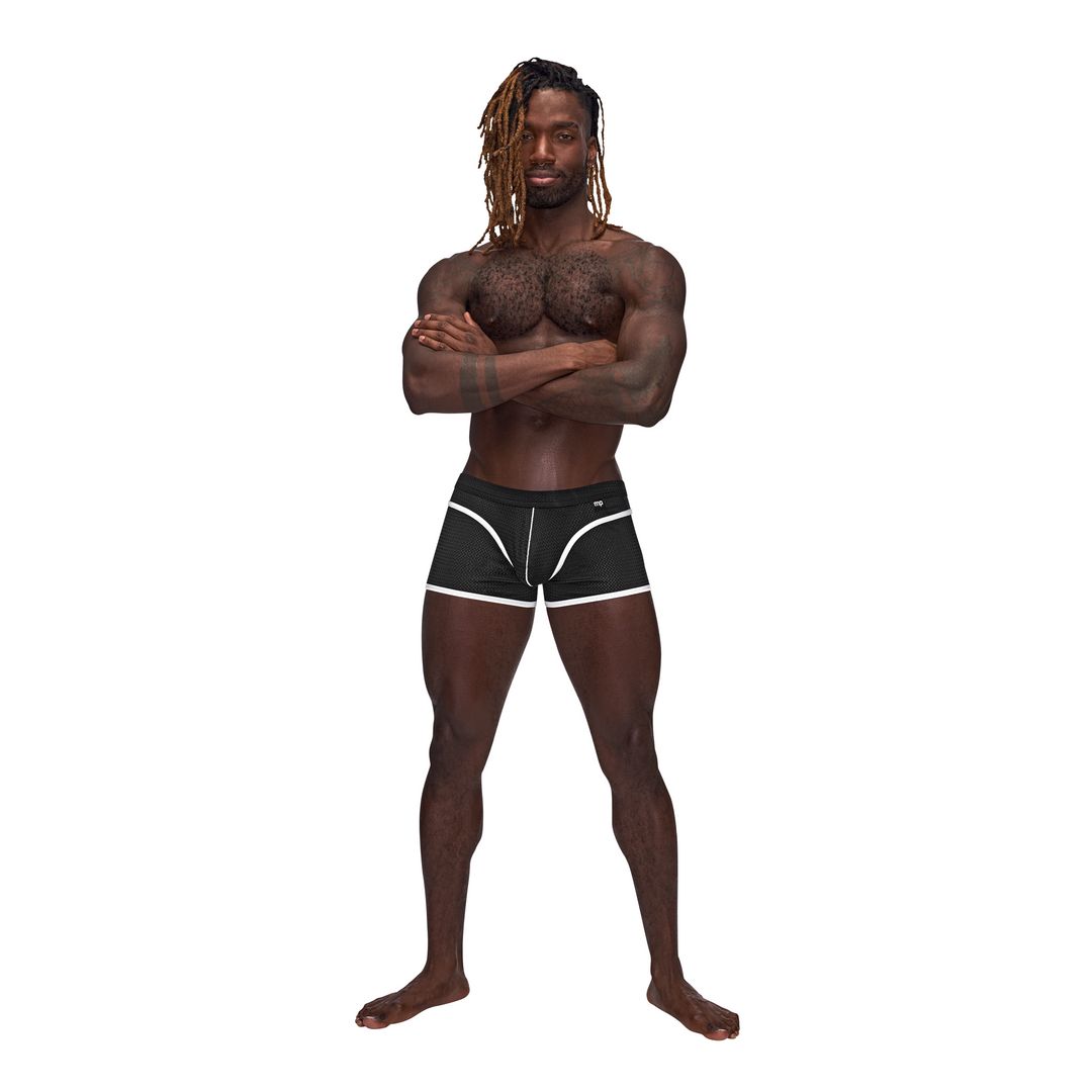 Male Power Sport Mesh Mini Short - L - Black