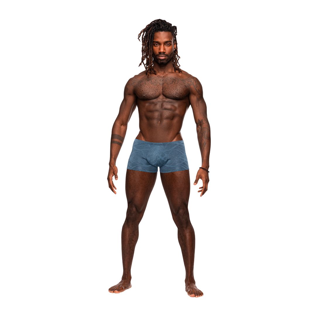 Male Power Inter-mingle Mini Short - L - Blue