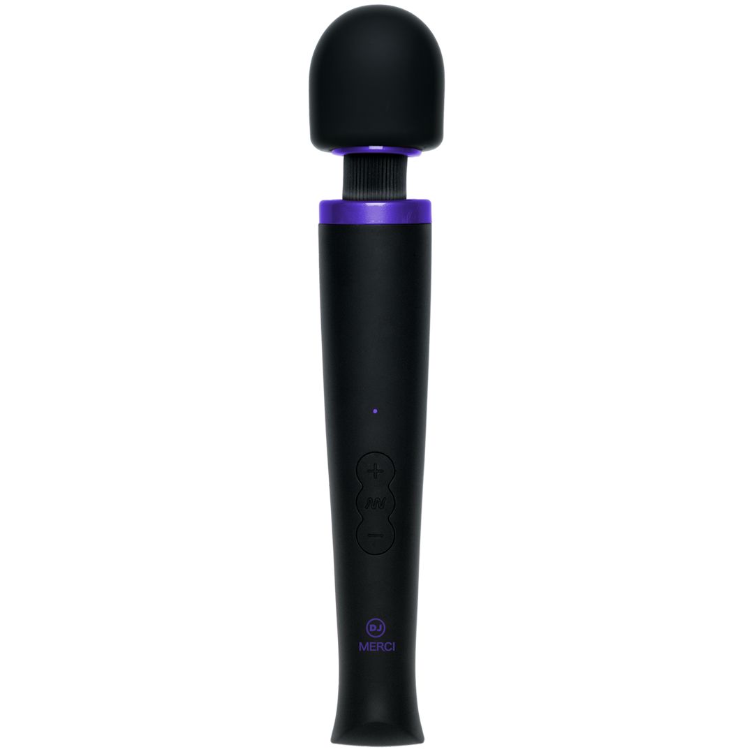 Doc Johnson Rechargeable Power Wand - Erittäin tehokas silikoninen wand-hierontasauva - Musta