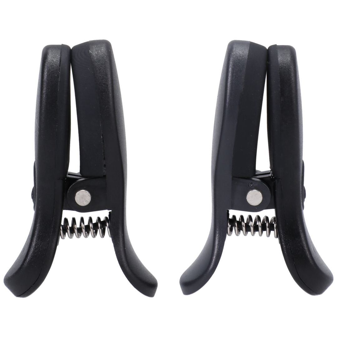 Doc Johnson Vibro Grippers - Vibrerende brystvorteklemmer med etui - Svart