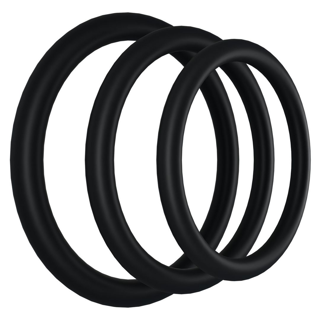 Doc Johnson Tri-Pack Rubber Gasket - Set di Cockring