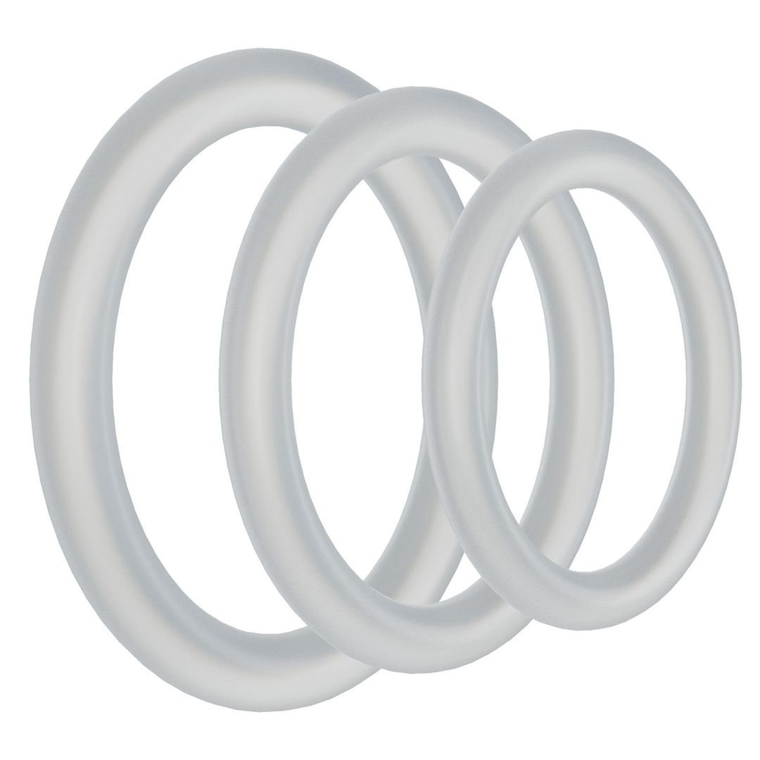 Doc Johnson Tri-Pack Silicone Gasket - Set de cockrings - Transparent