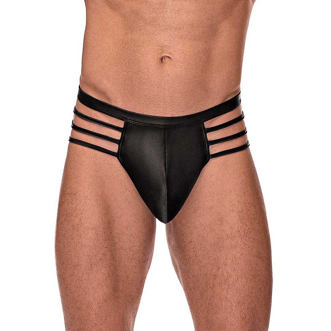 Male Power Cage Matte Thong - L/XL - Sort
