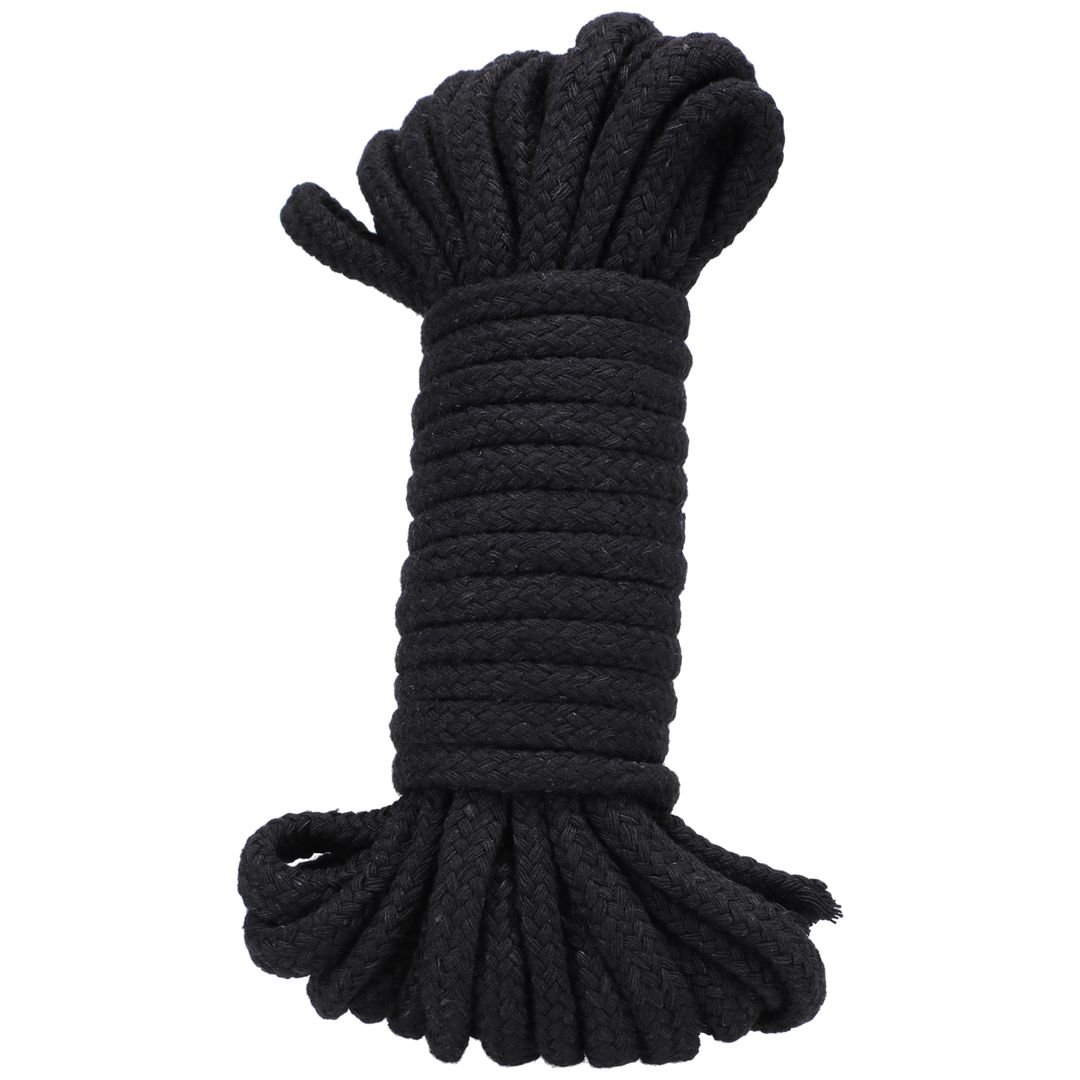 Doc Johnson Lina bawełniana do bondage - 9,8 m - Czarna