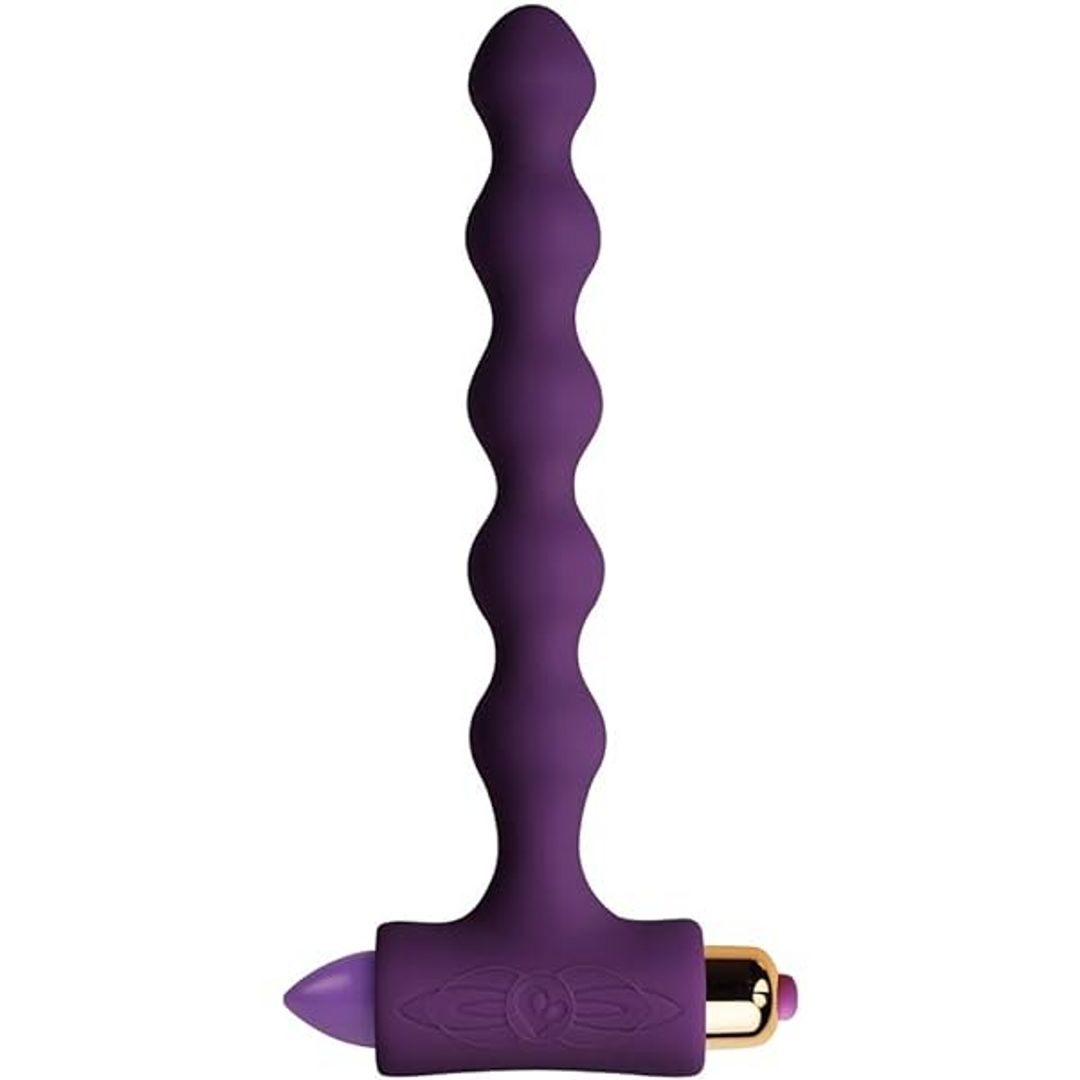 Rocks-Off Petite Sensations - Vibrerande analplugg med pärlor - Lila