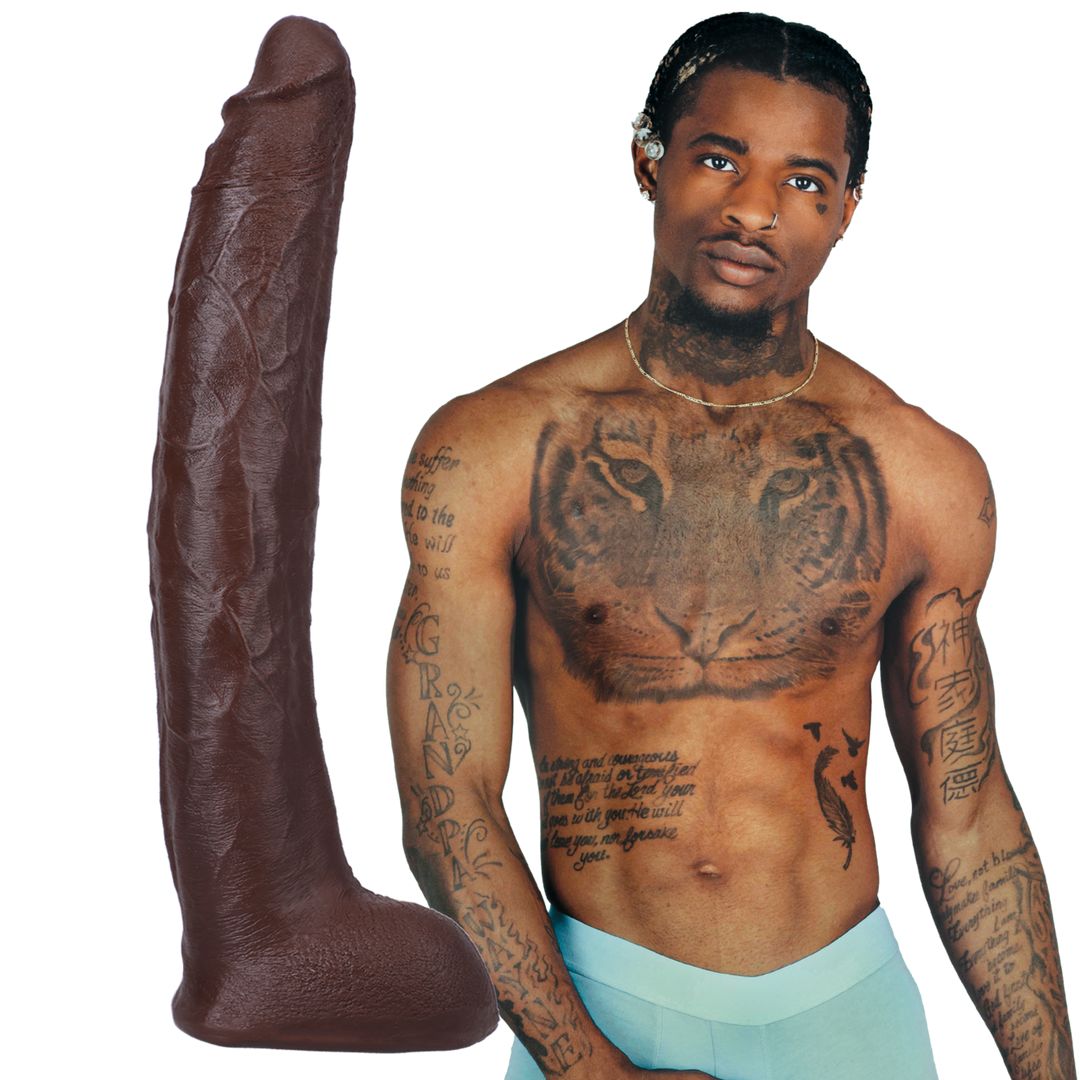 Doc Johnson Damion Dayski - Realistic ULTRASKYN Dildo - 30 cm - Chocolate