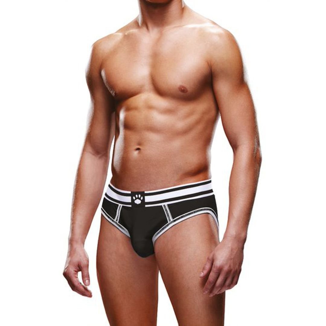 Prowler Briefs med åben bagdel - Sort/Hvid