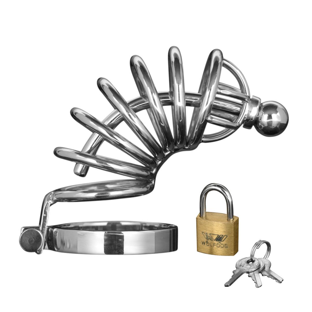 XR Brands Asylum - Kyskhetsbur med 6 ringar - M/L