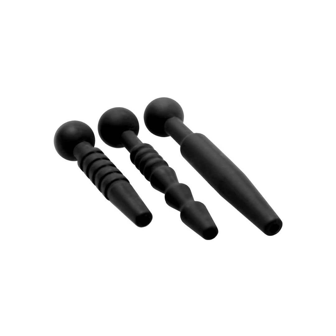 XR Brands Dark Rods - Set de 3 plugs pénis en silicone