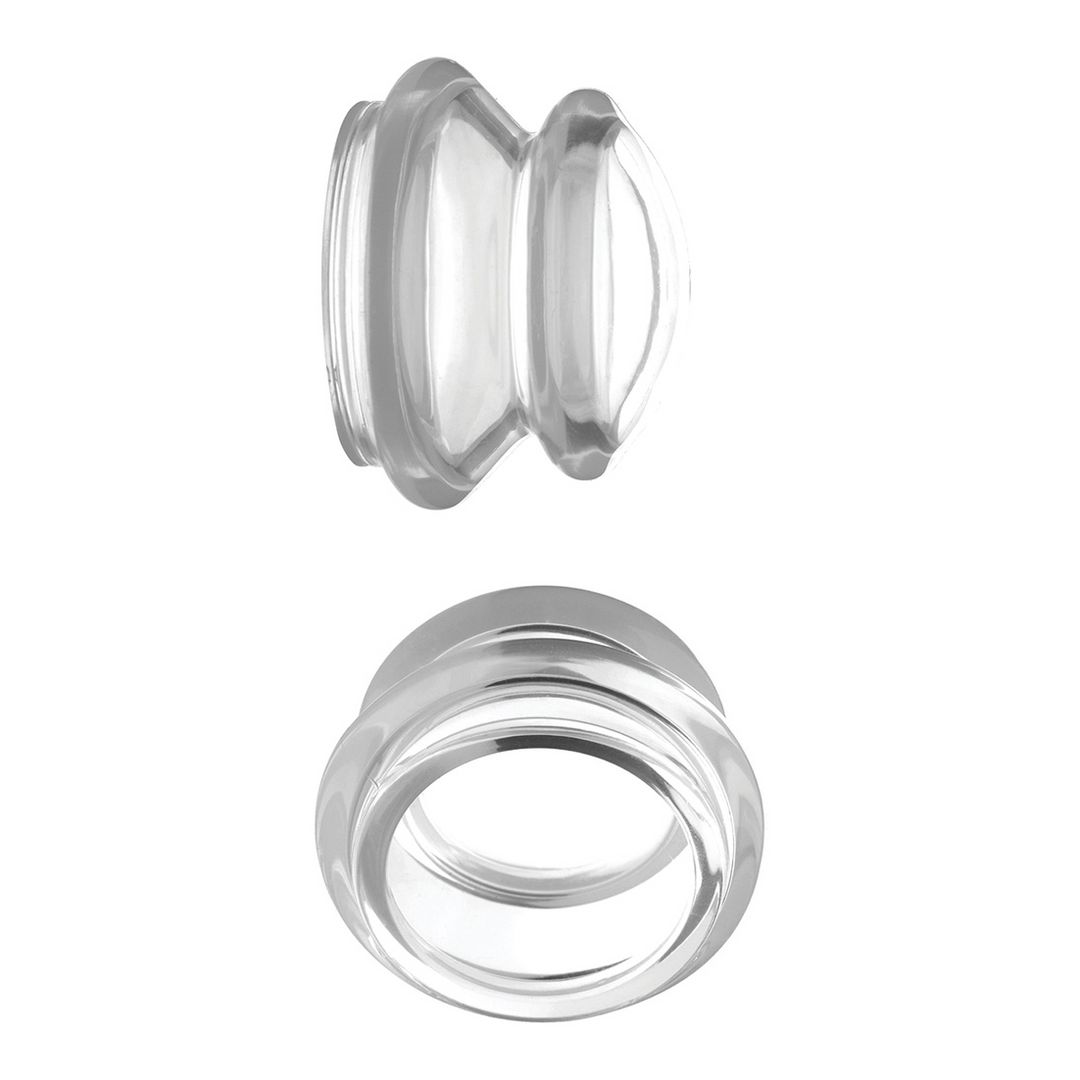 XR Brands Clear Plungers - Silikonowe przyssawki na sutki - L