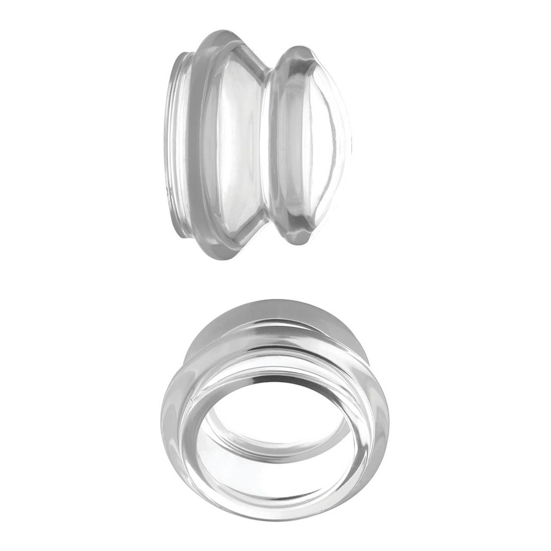 XR Brands Clear Plungers - Brystvortesugere i silikone - S