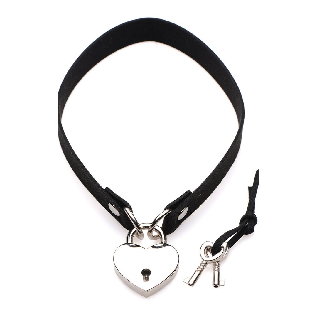 XR Brands Lock-It - Choker med hjertelås og nøgle