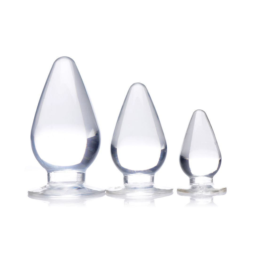 XR Brands Triple Cones - Zestaw korków analnych - 3 sztuki - Przezroczysty
