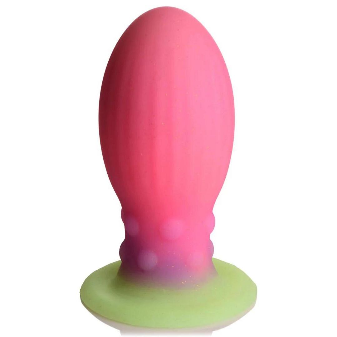 XR Brands Xeno Egg - Pimeässä hohtava - Silikoninen muna - Pinkki