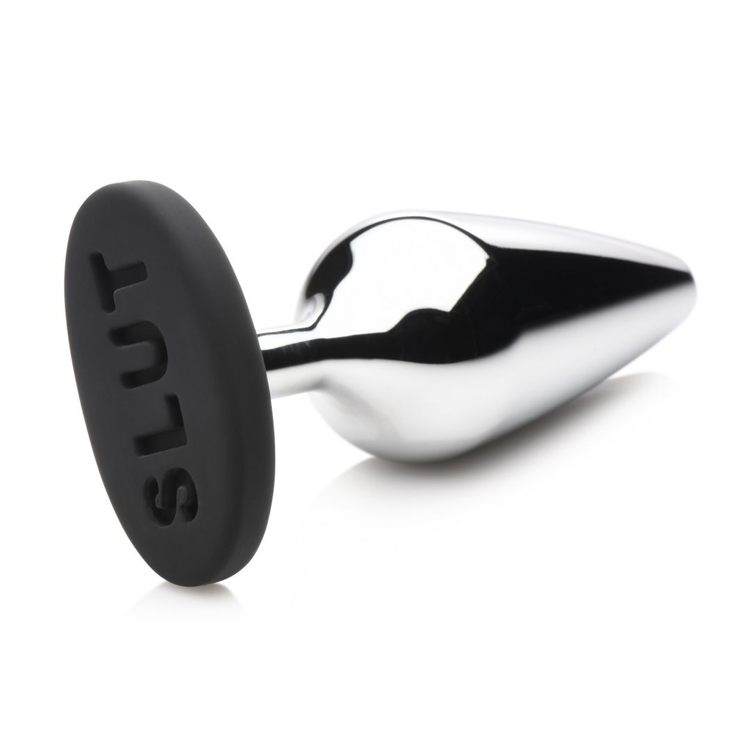 XR Brands Butt Slut - Butt Plug in Metallo e Silicone - Argento