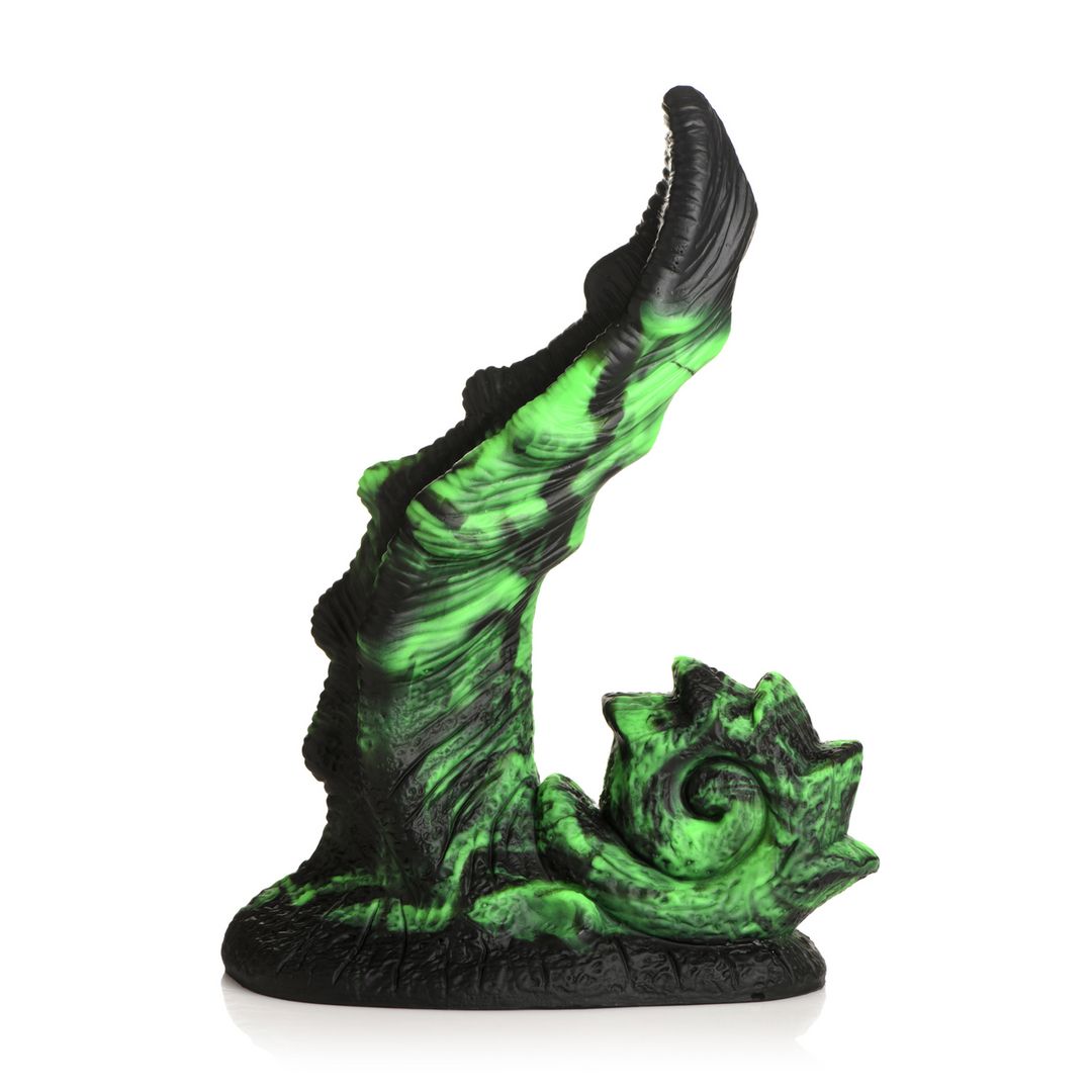 XR Brands Glowzilla - Självlysande silikondildo - Grön/Svart