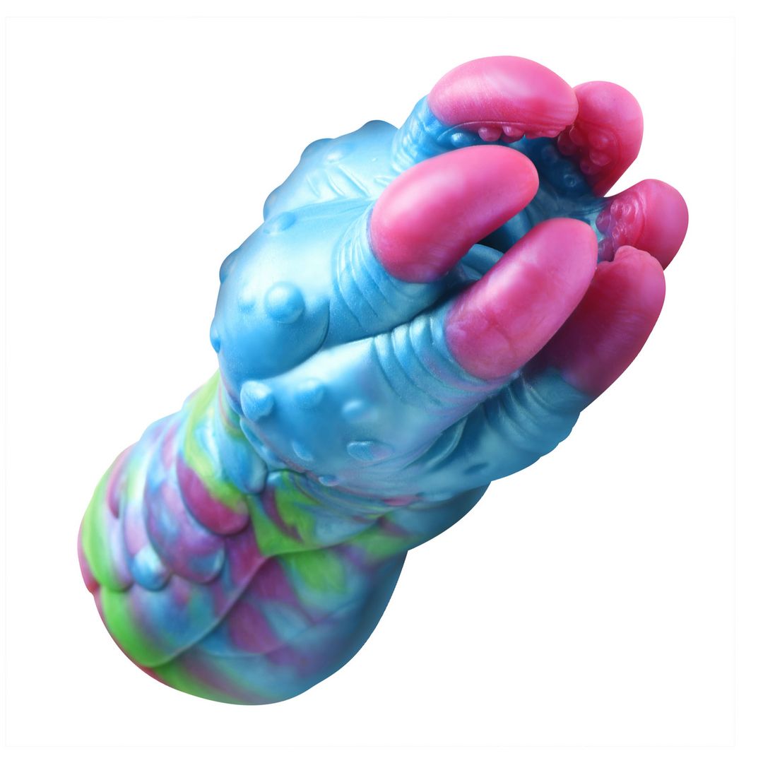 XR Brands Asstra - Silikonowy masturbator analny - Niebieski/Fioletowy