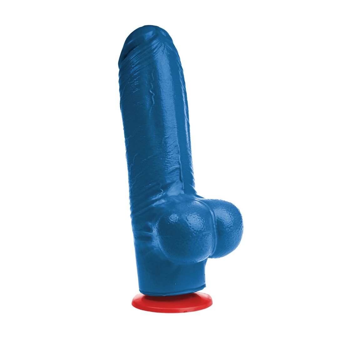 Fuck & Fist Tyr XL - Realistic Dildo with Balls - 18 cm - Blue
