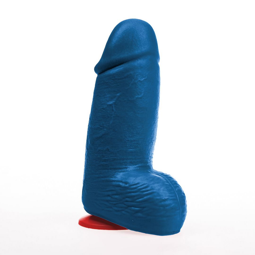 Fuck & Fist Dagr M - Gode réaliste épais avec testicules - 14,5 cm - Bleu