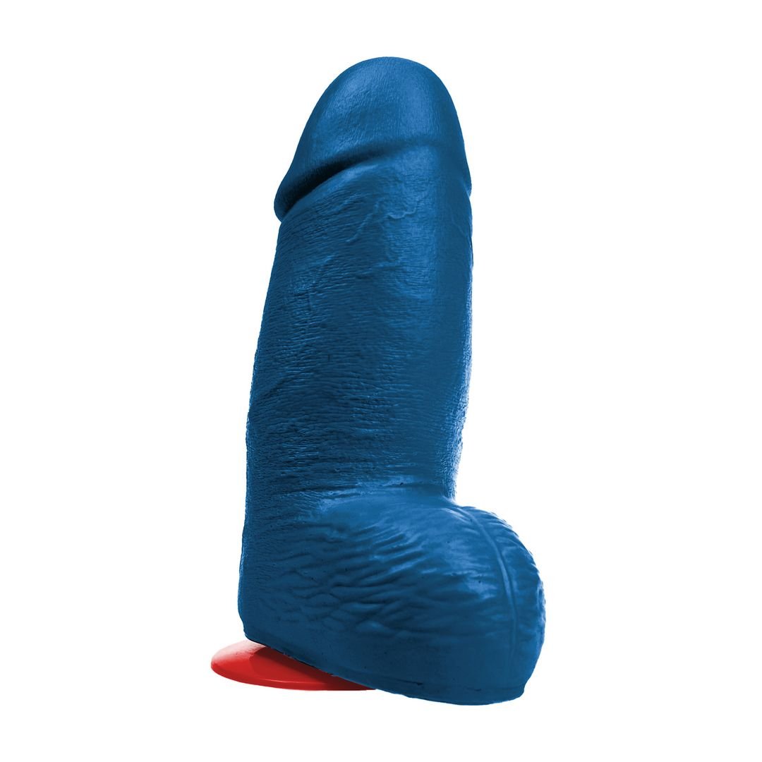 Fuck & Fist Dagr XL - Realistyczne grube dildo z jądrami - 21 cm - Niebieskie