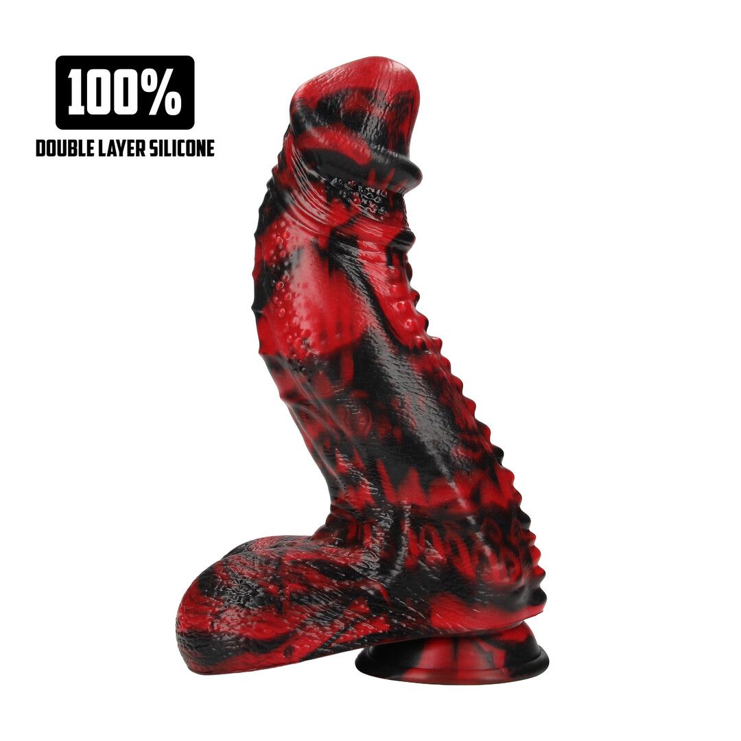 Fiction Cocks Dark Lycan Spawn - Silicone Dildo - Red/Black