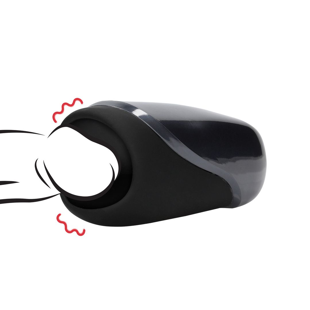 Loveline Vibrating Masturbator Sleeve - Liquorice Black