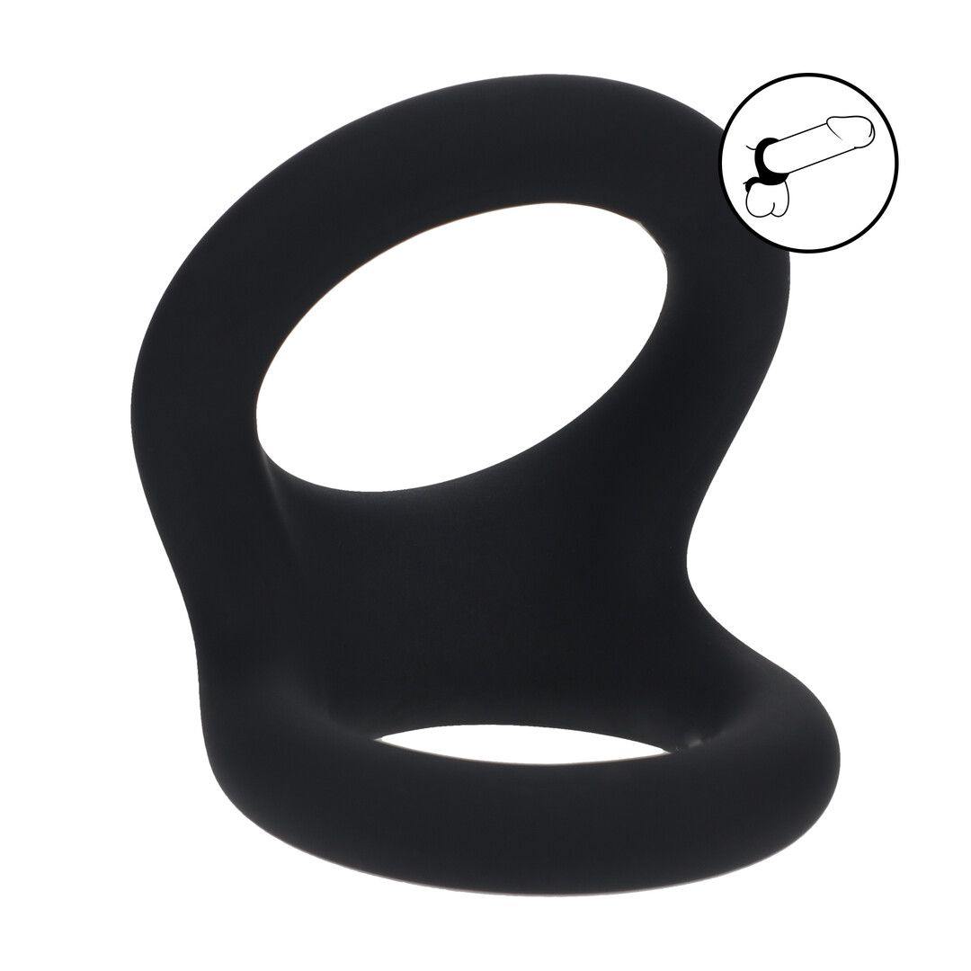 Levelz Double O Cockring in Silicone - M - Nero