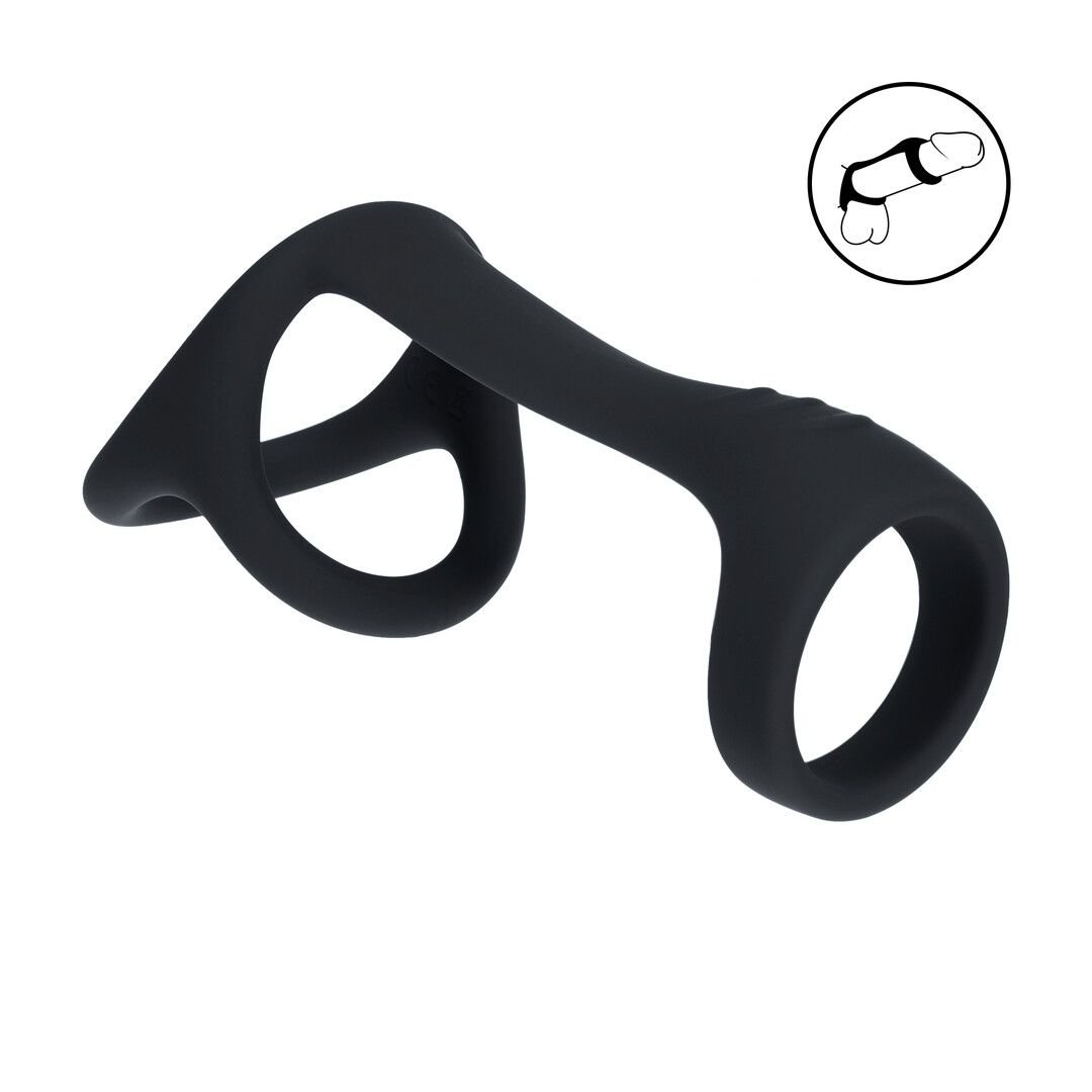 Levelz Tri O Anello in Silicone per Asta, Pene e Testicoli - Nero