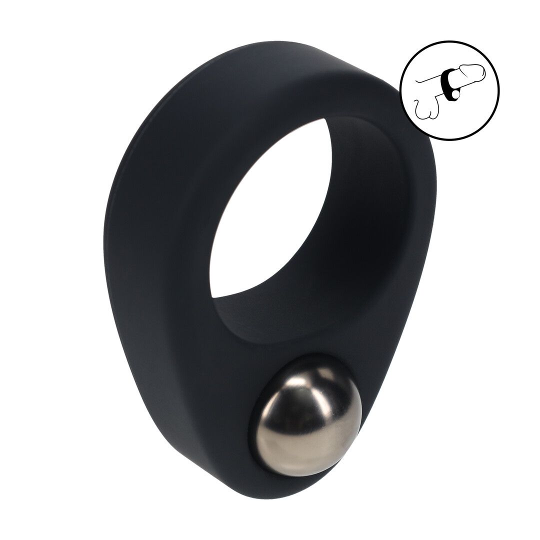 Levelz Cockring in Silicone Liquido con Peso Singolo - Nero