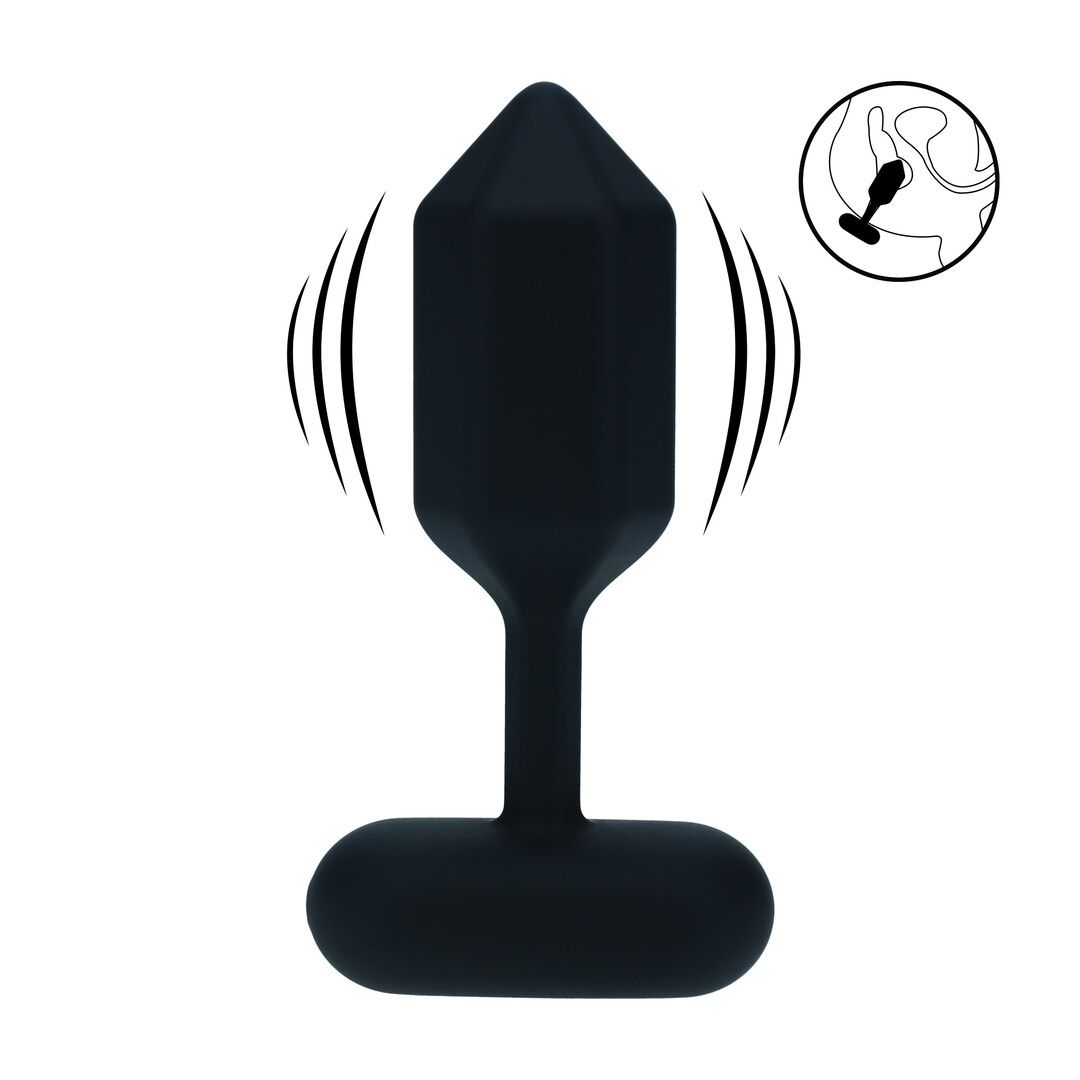 Levelz Hexagonal Vibrating Silicone Anal Plug - S - Black
