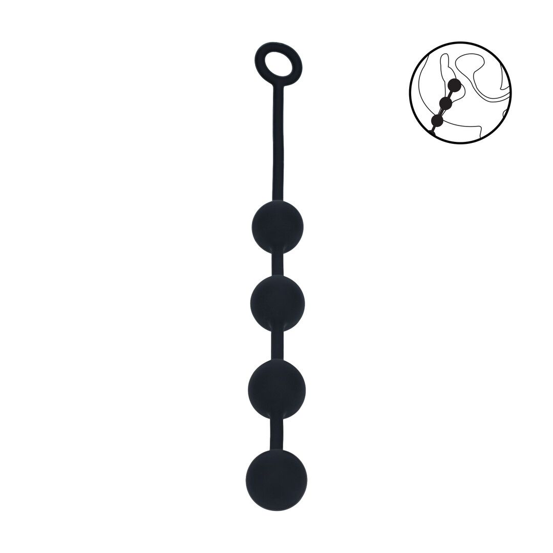 Levelz Round Analkugler i silikone - L - 40mm - Sort