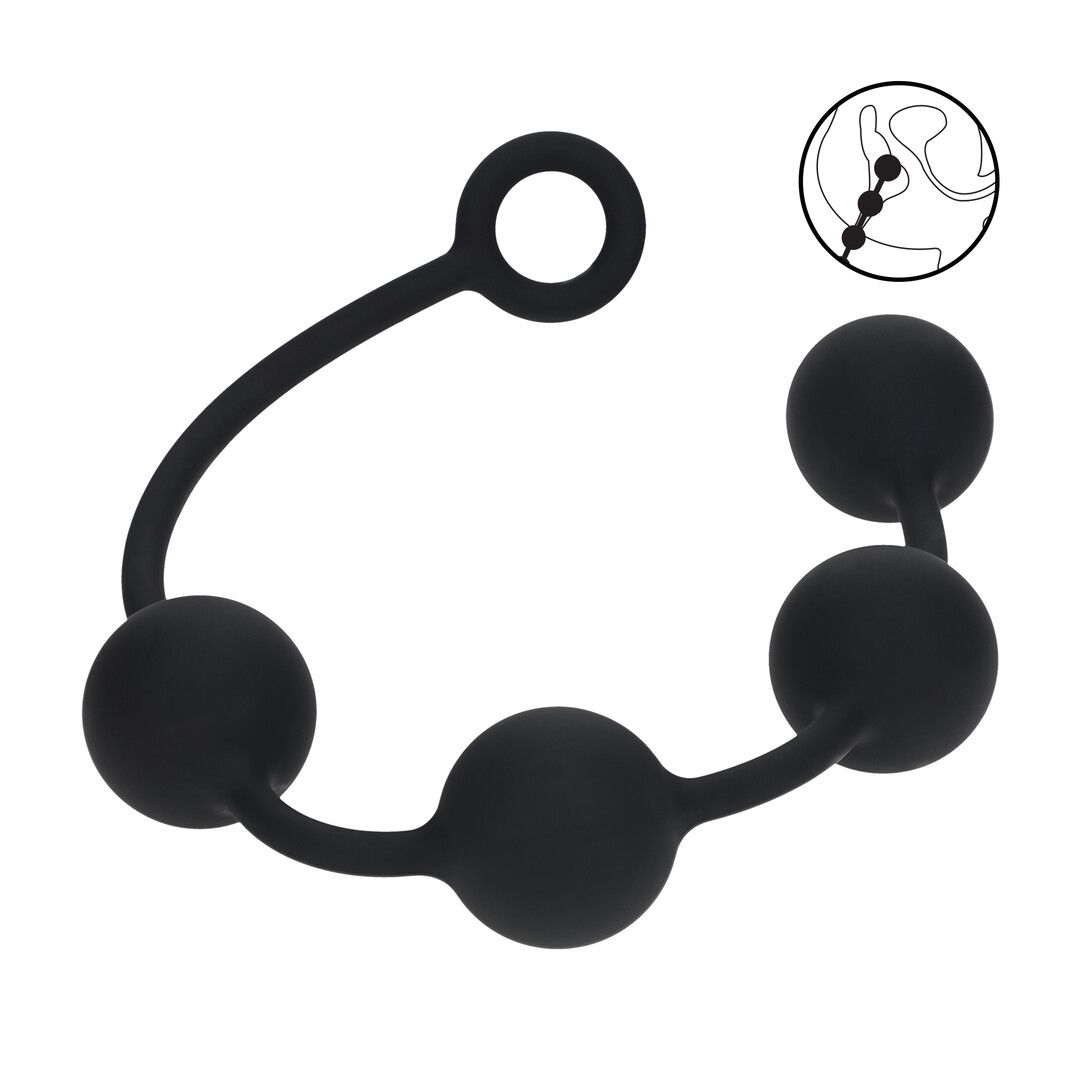 Levelz Round Analkugler i silikone - XL - 50mm - Sort