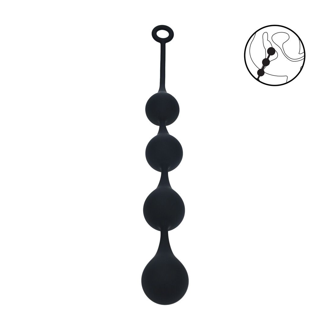 Levelz Waterdrop silikoniset anaalipallot - XL - 50mm - Musta