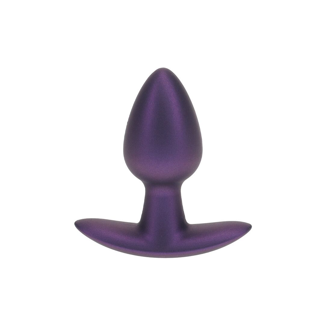 Ouch! Plug Anal em Silicone Liso - Pequeno - 6,5 cm - Roxo Metalizado