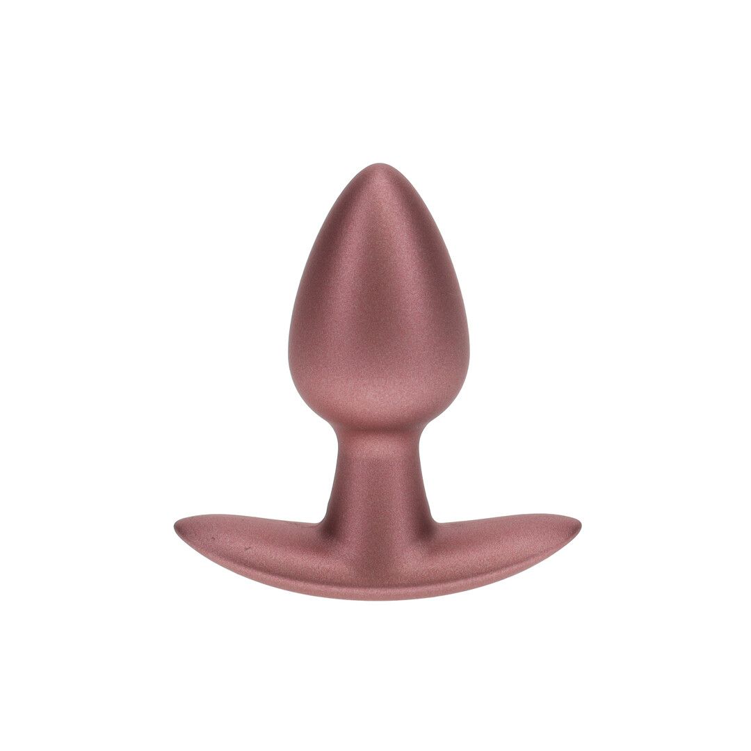 Ouch! Plug Anal em Silicone Liso - Pequeno - 6,5 cm - Ouro Rosa