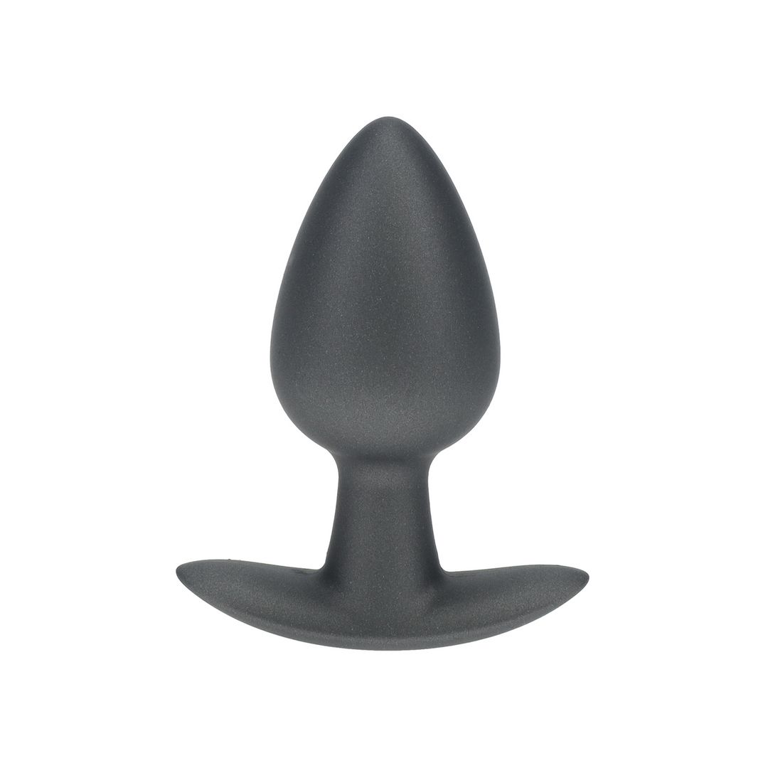 Ouch! Plug anal lisse en silicone - Medium - 7,9 cm - Gunmetal