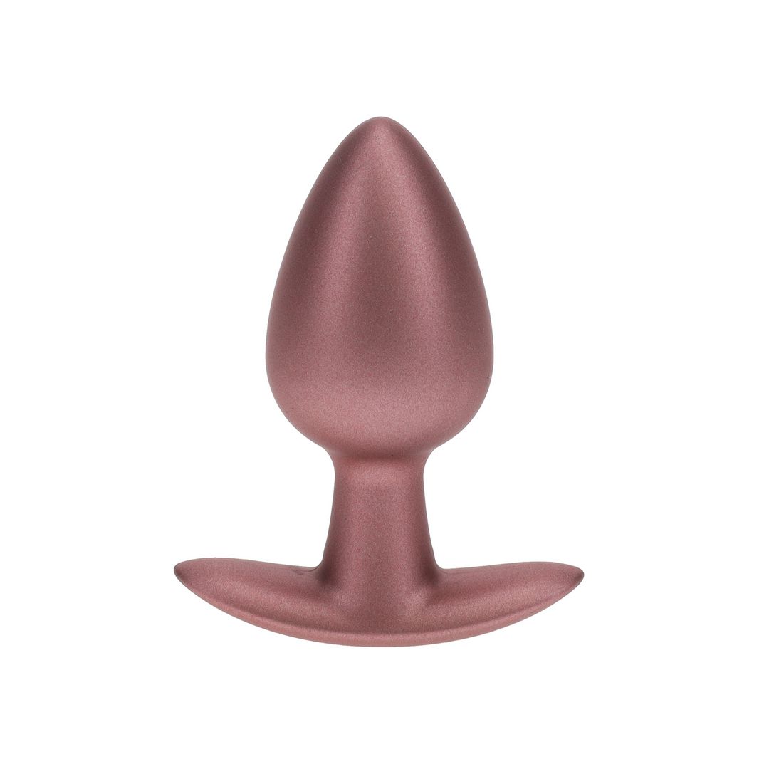 Ouch! Plug Anal em Silicone Liso - Médio - 7,9 cm - Ouro Rosa