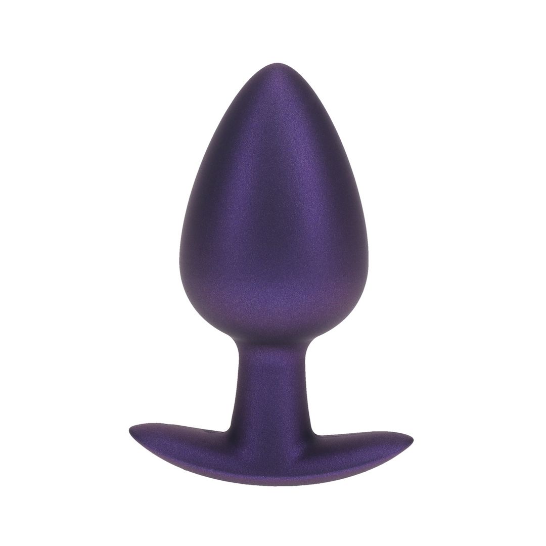 Ouch! Plug Anale in Silicone Liscio - Large - 8,9 cm - Viola Metallizzato
