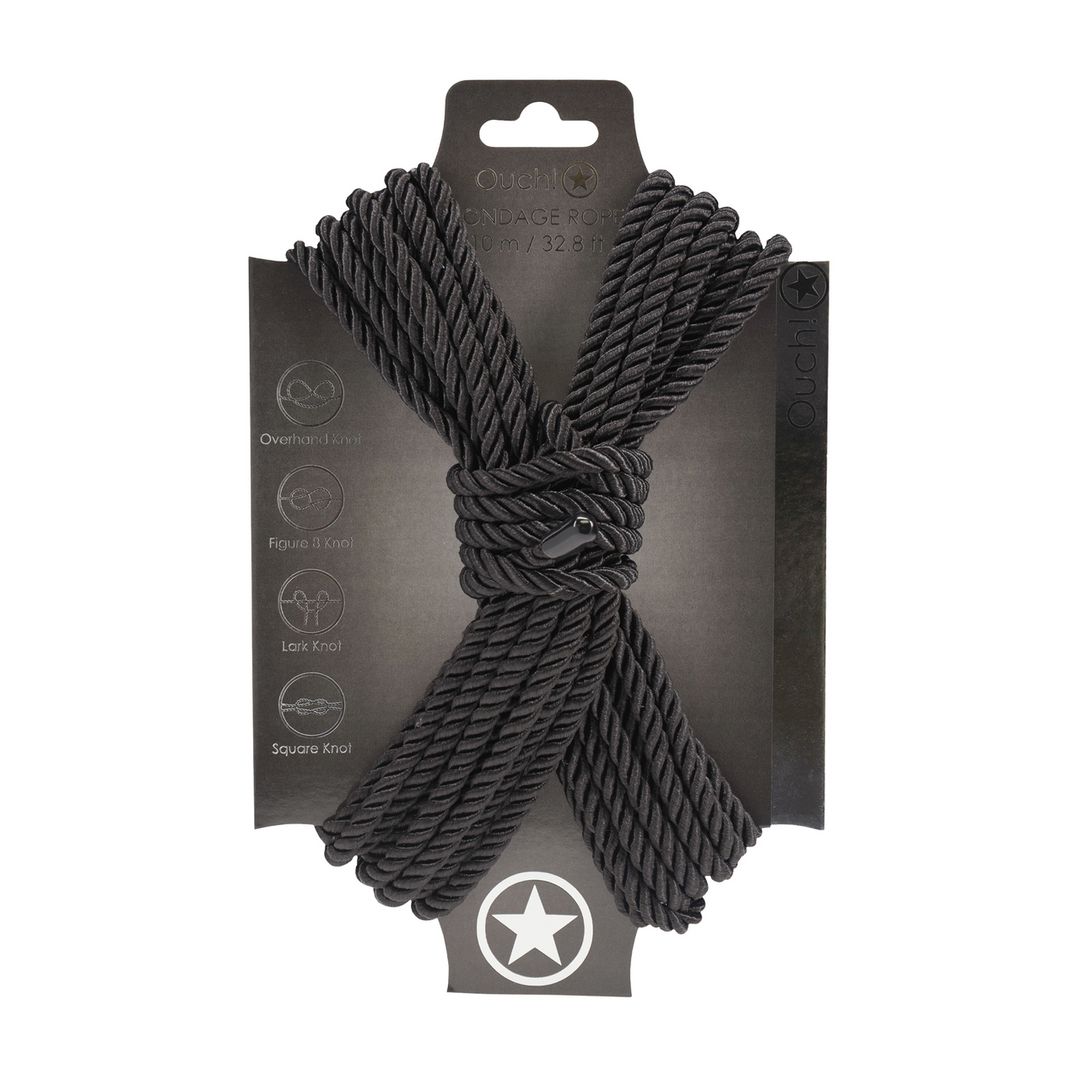 Ouch! Polyester Bondage Rope - 10 m - Black