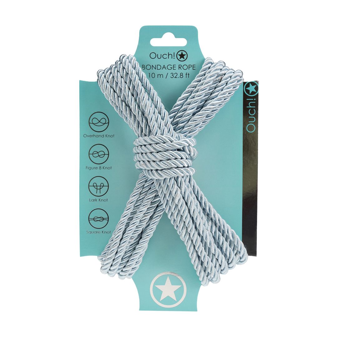 Ouch! Corda de Bondage em Poliéster - 10 m - Azul-bebé