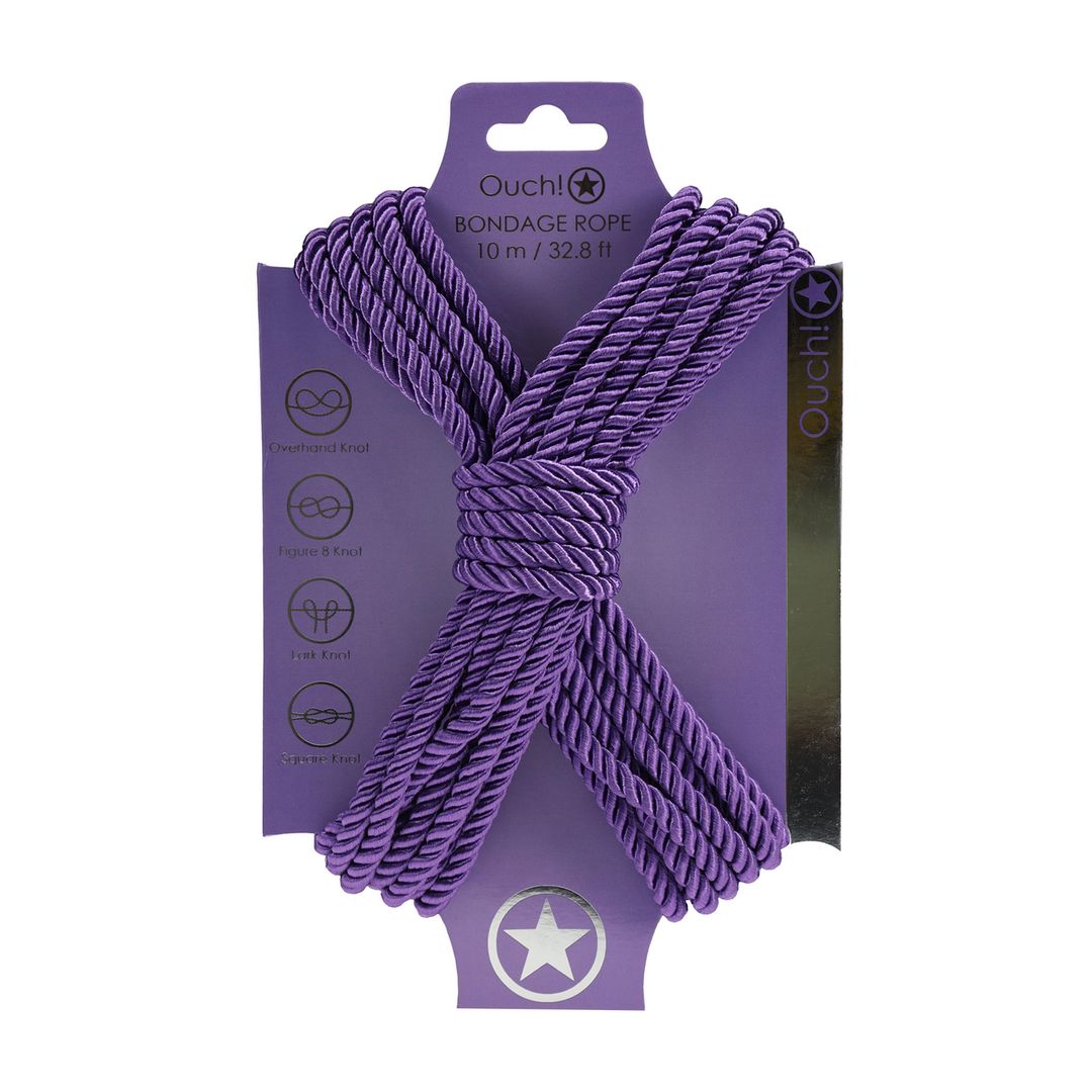 Ouch! Polyester Bondage Rope - 10 m - Purple
