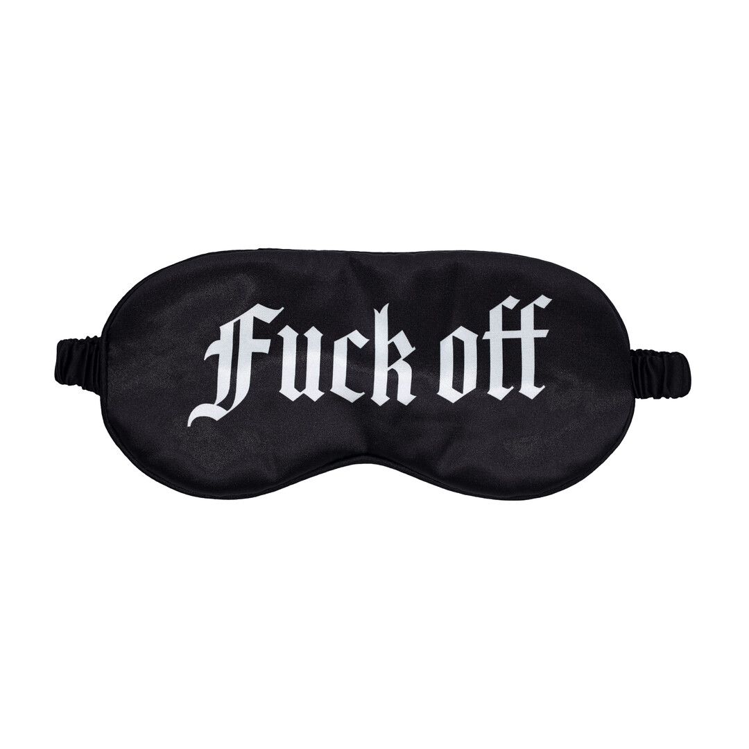 Ouch! Fuck Off - Printed Satin Mask - Black