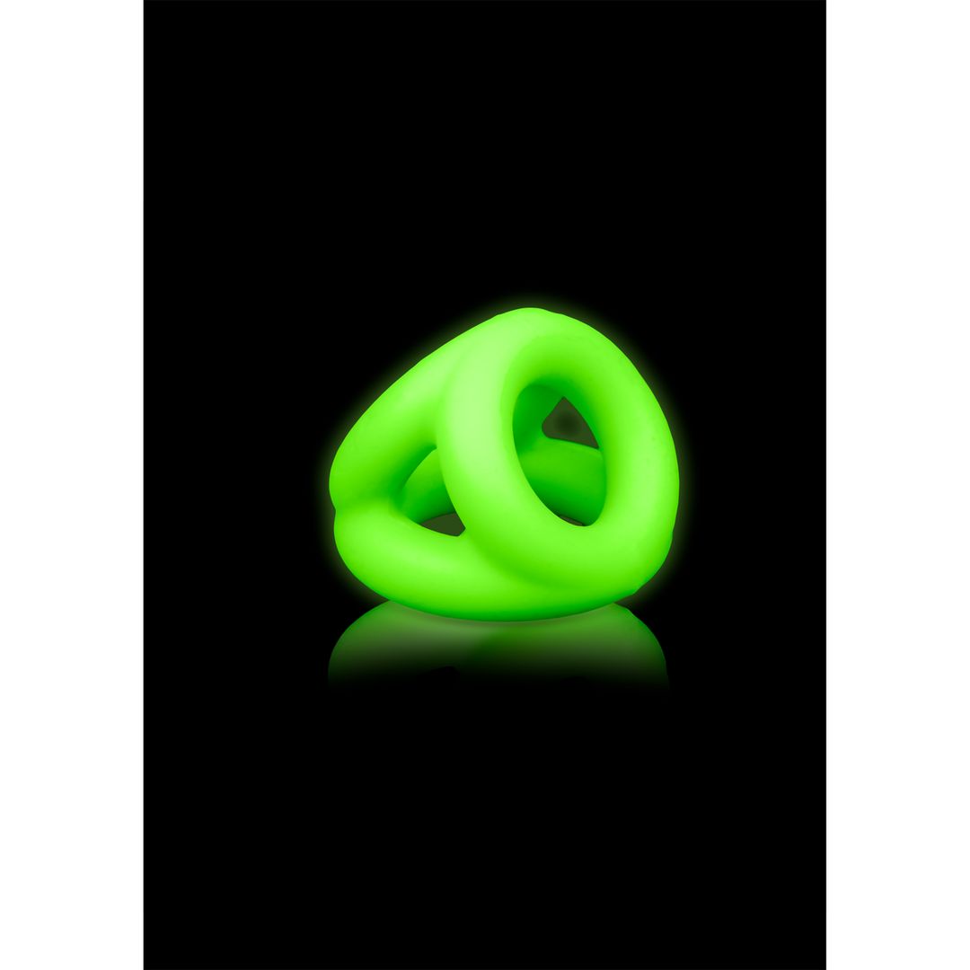 Ouch! Penisring med ballstrap - Glow in the Dark