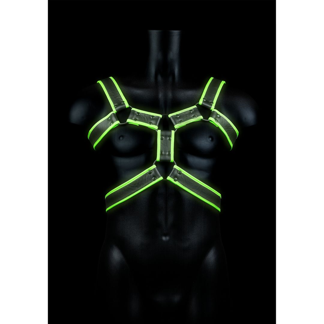 Ouch! Body Armor Harness - Glow in the Dark - S/M