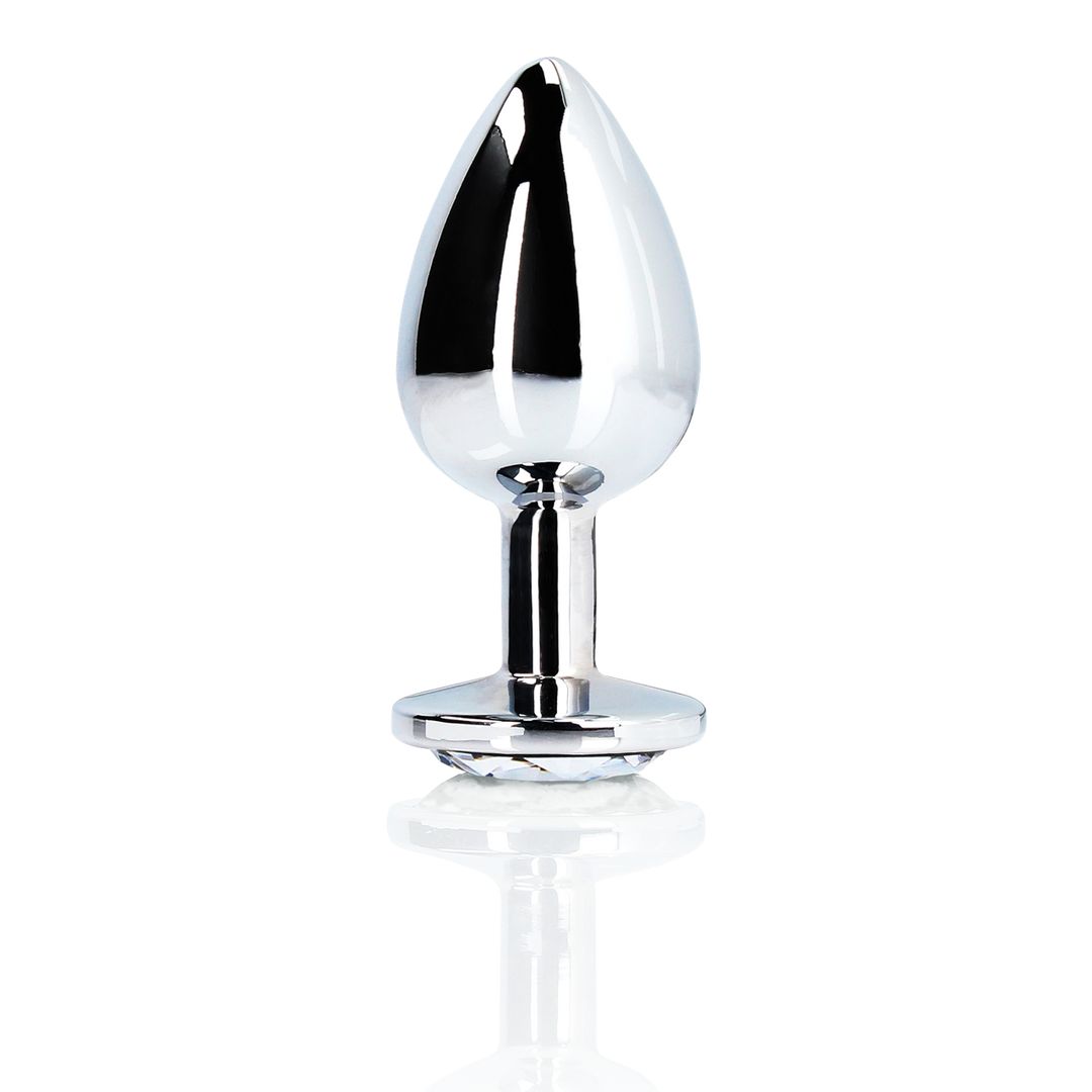 Ouch! Round Gem Anaalitappi - Medium - Hopea/Timantti