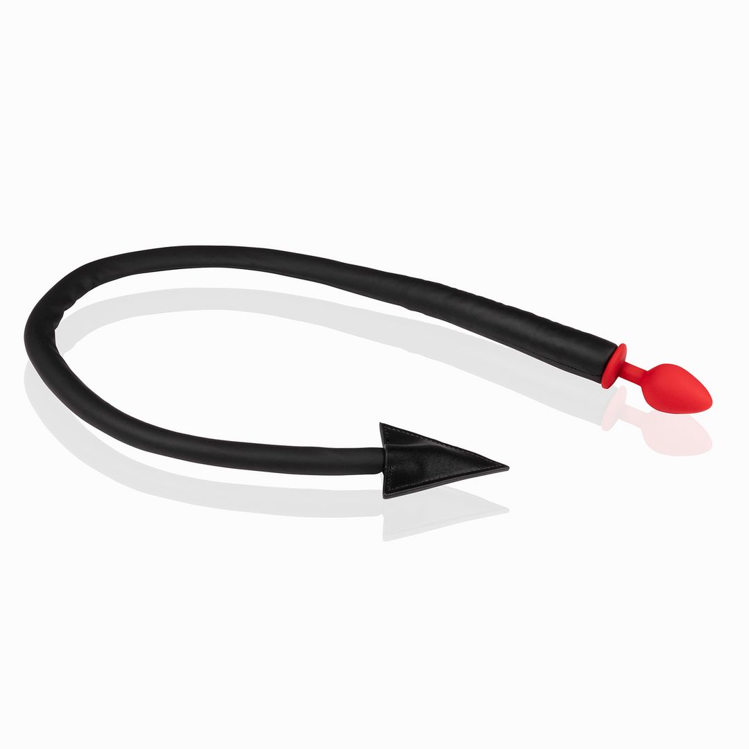 Ouch! Plug Anale in Silicone Devil's Tail - Nero/Rosso