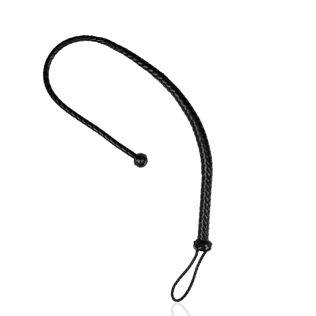 Ouch! PU Leather Pisk med knuddetalje - Sort