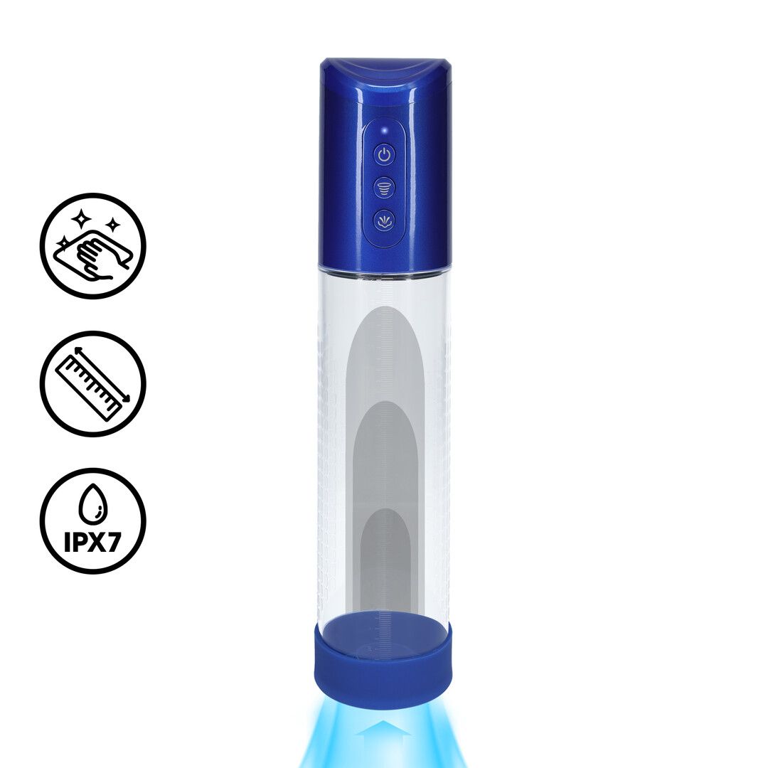 Pumped HyperPump - Rechargeable Penis Pump - Metallic Blue