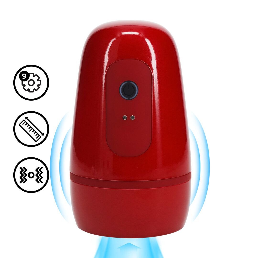 Pumped Pulsar - Negative Pressure Suction and Vibration Masturbator Pump - Metallic Red